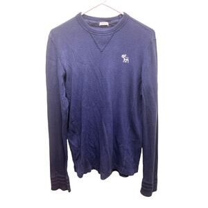 Abercrombie & Fitch Blue Moose Logo Muscle Thermal Jersey LS Pullover Size S